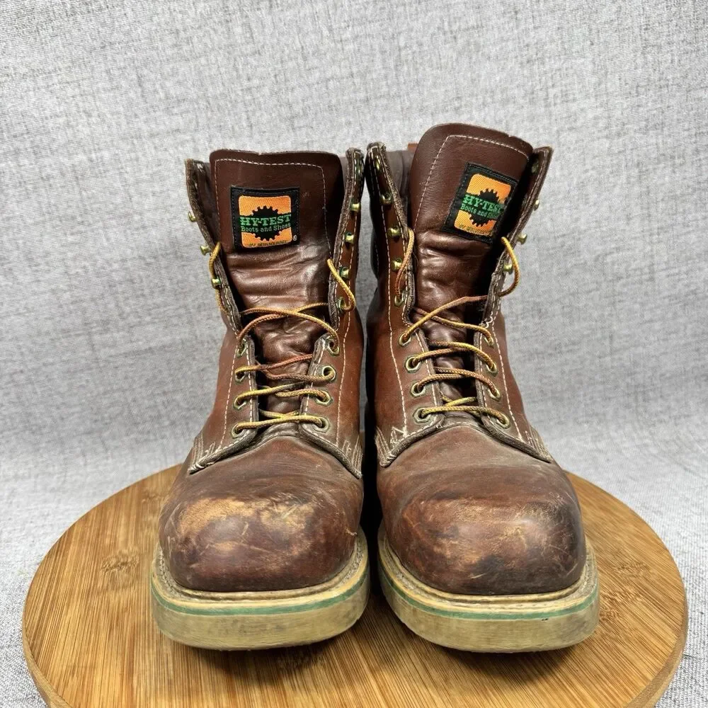 Hytest Boots Men's Size 8.5 Leather Work Metatarsal Guard Vintage